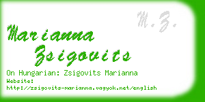 marianna zsigovits business card